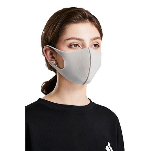 Washable Reusable Airline Passenger Face Mask Grey Profile